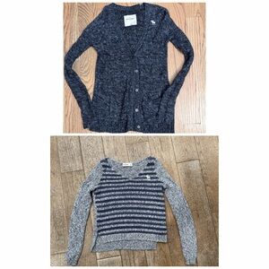 Abercrombie Girls Cardigan sweater Size Medium Blue tweed bundle of 2